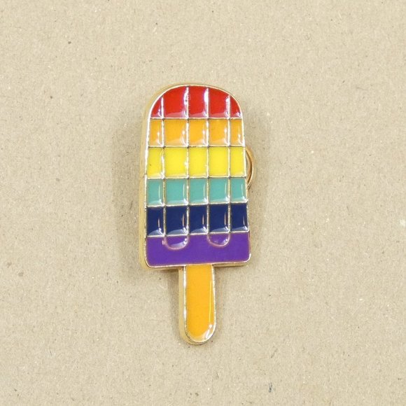 FREE ADD ON WITH PURCHASE Rainbow Pride Popsicle LGBTQ Enamel Brooch Pin - Picture 1 of 4